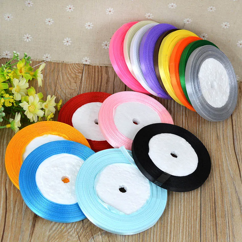 6mm Silk Satin Ribbons 25Yards/Roll Crafts Bow Handmade Gift Party Wedding Decorative Wrapping Scrapbooking Riband Sew Craft satin ribbons ribbon decoration ribbon supplies wrapping ribbon satin ribbon