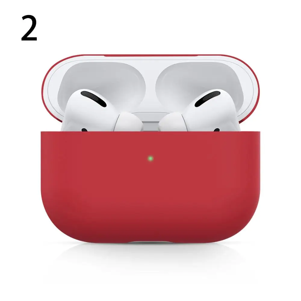 2.Red Силиконовый чехол для наушников для Apple Airpods Pro Чехол для AirPods 3 bluetooth беспроводная зарядная коробка для Airpods защитный чехол - Цвет: 2.Red