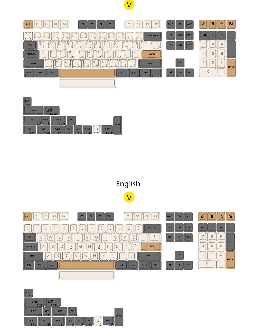 para teclado 87, Tkl 104, Ansi Xd64,