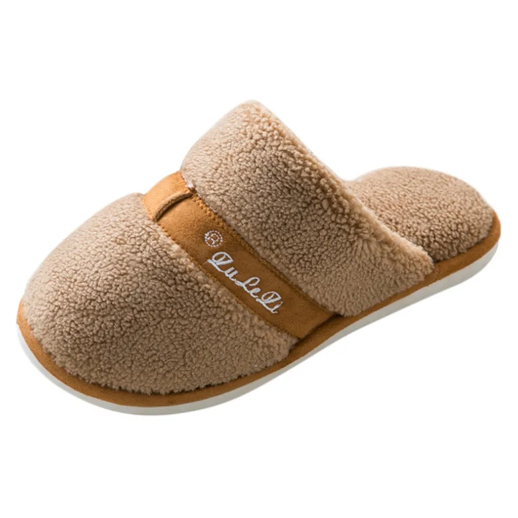 SAGACE Men Slippers Winter Warm Anti-slip Winter Floor Bedroom Shoes Cotton Plush Slippers Men Indoor