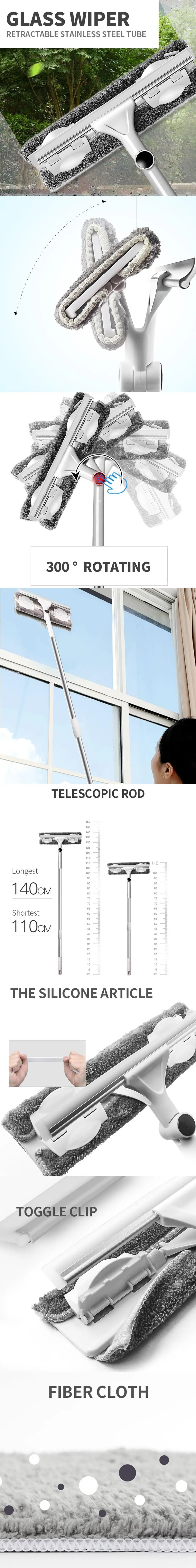 140cm Telescopic High-Rise Window Cleaning Glass Cleaner Tools Washing Window Cleaning Tools Window Cleaning Squeegee Home Gift