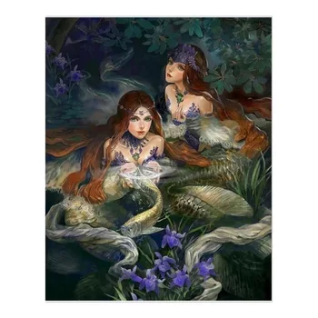 

diy oil canvas painting by numbers Marsh Mermaid paint by numbers for adults for home decor