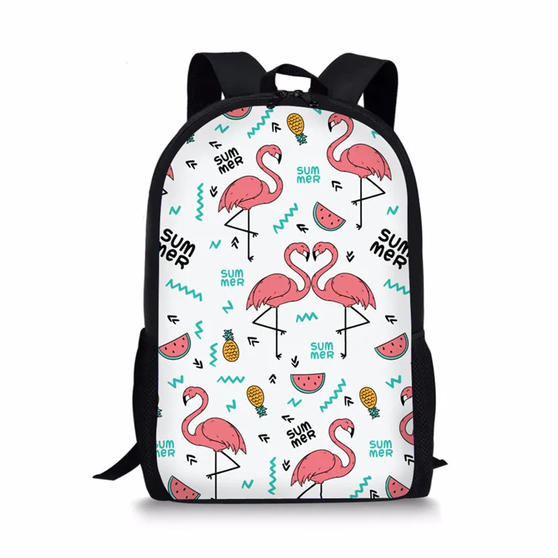 FORUDESIGNS/рисунок Фламинго школьный рюкзак для подростков девочек мальчиков Kawaii детские школьные рюкзаки детская Очаровательная записная книжка сумка - Цвет: L409C