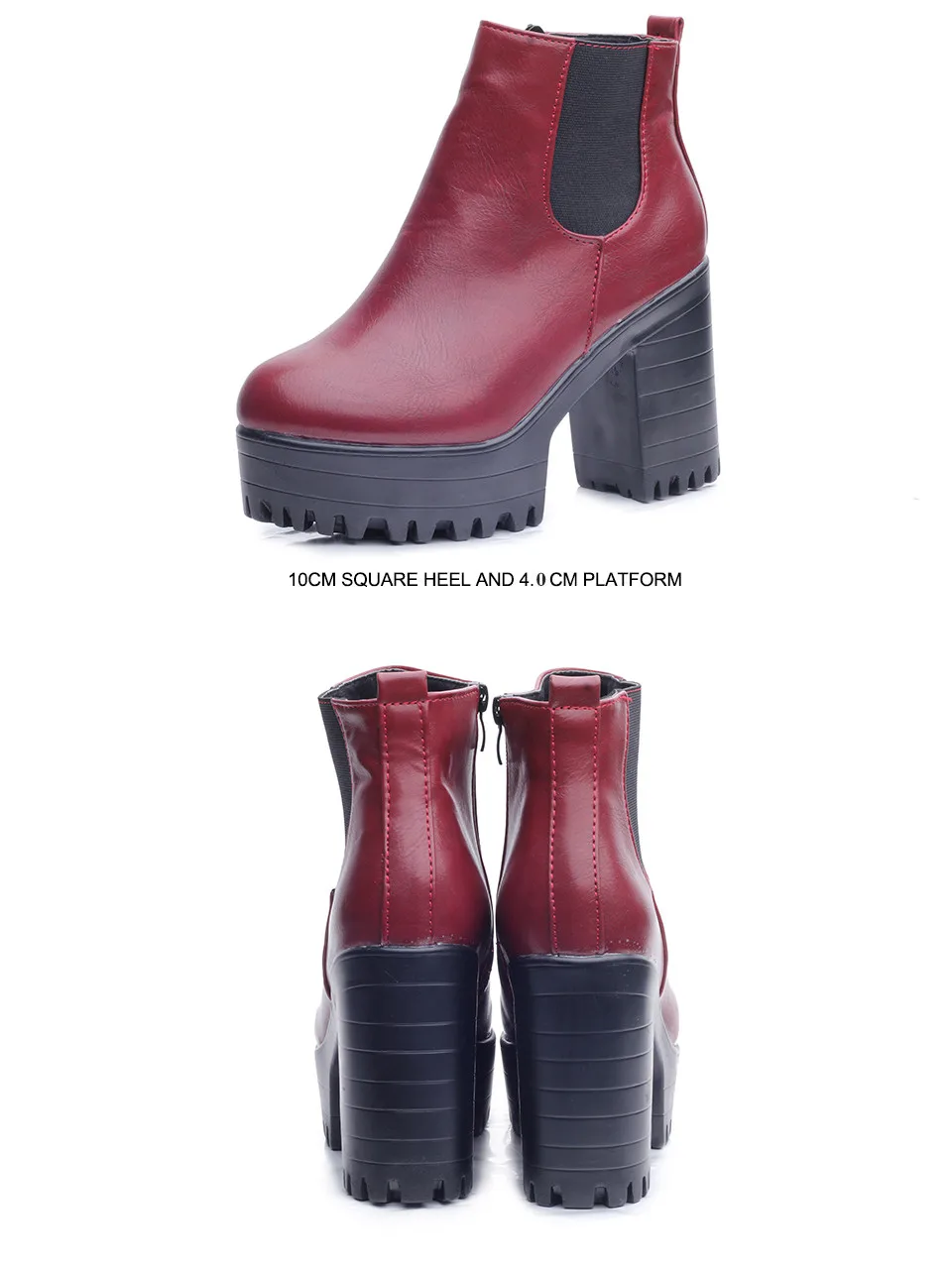 Fujin/женские сапоги на квадратном каблуке; zapatos mujer; сапоги-лодочки из искусственной кожи до бедра; обувь в байкерском стиле; высокие сапоги; кожаные ботильоны