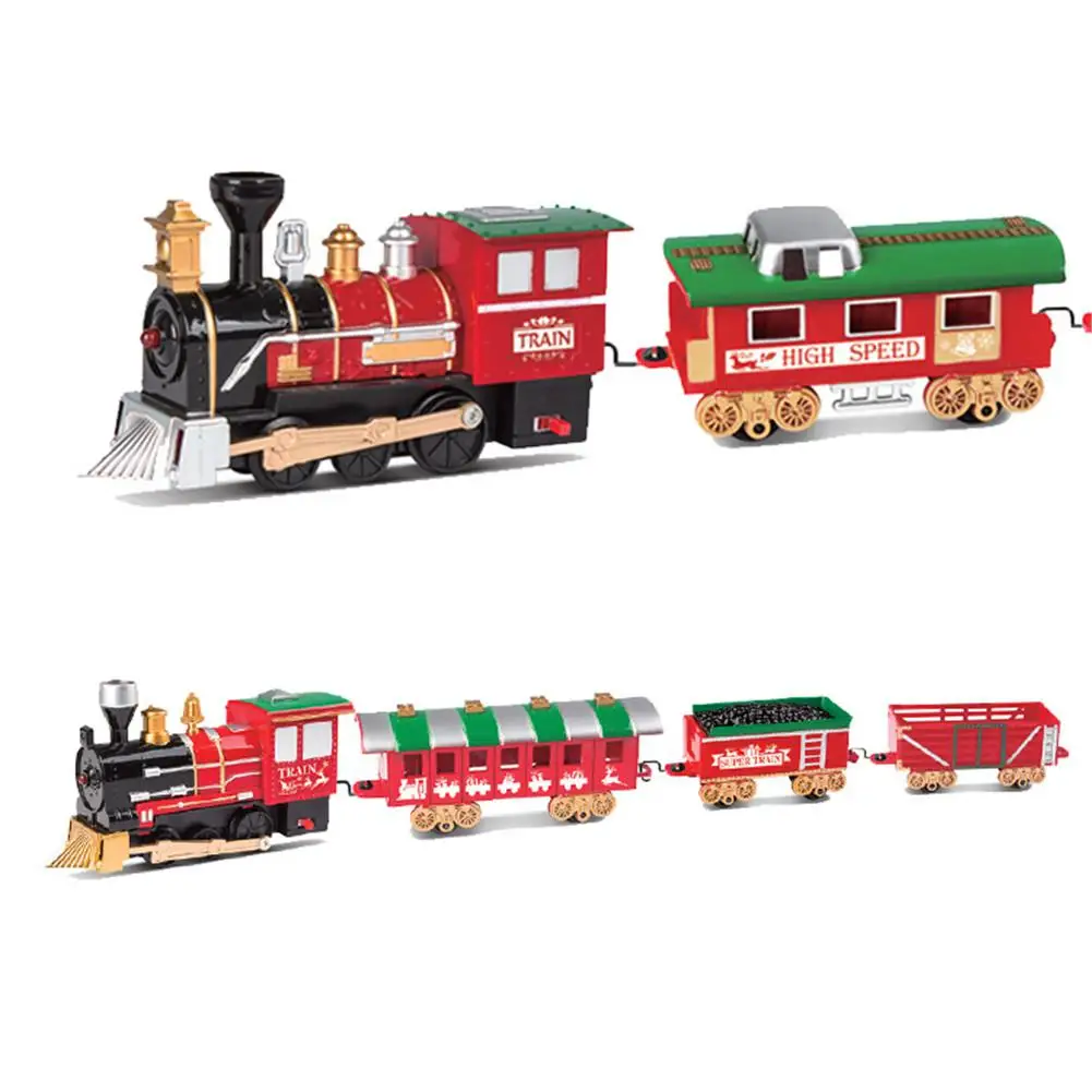 

1Set Christmas Electric Track Train Classic Rail Car Compartment Toys with Light Music Function for Kids Children Gifts
