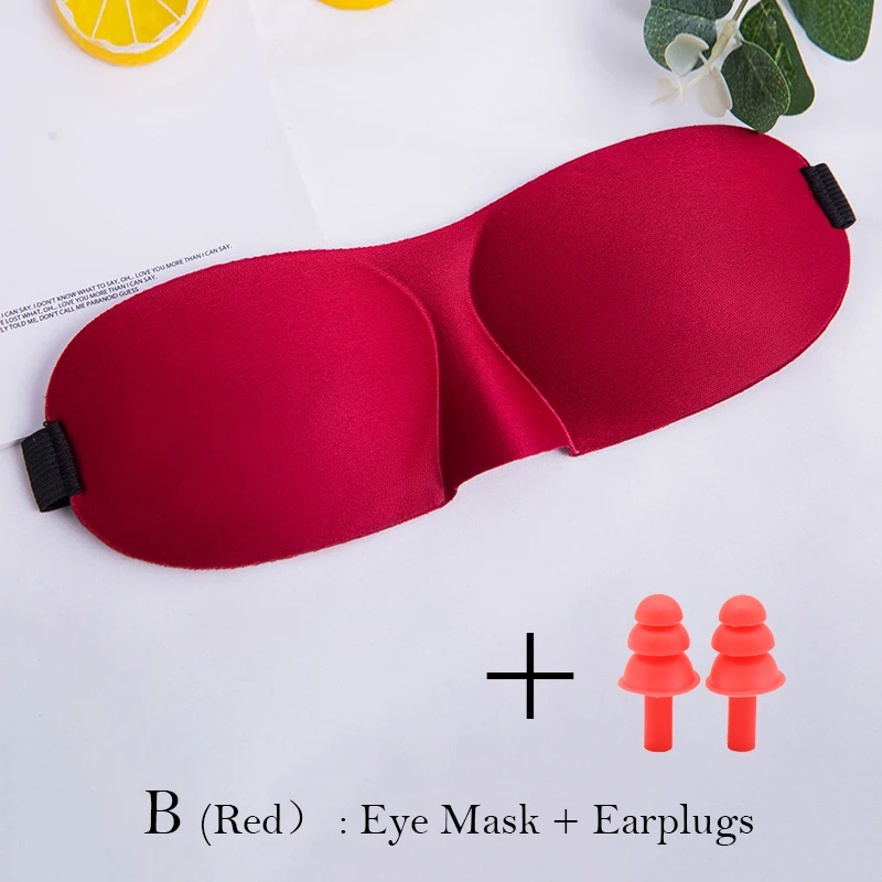 3D Sleep Mask Earplugs Anti Snoring Device Set Soft Comfortable Sleeping Mask Ear Plugs Snore Stopper Eyeshade Health Care