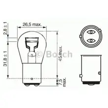 BOSCH Лампа 1987302215 BAZ15d