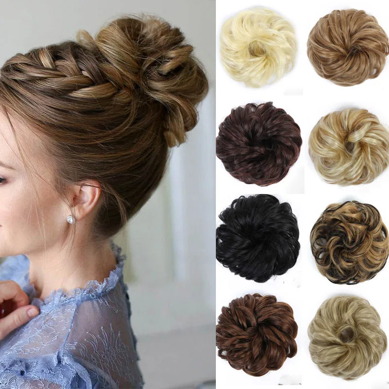 Эластичный шиньон MANWEI грязный кудрявый пучок натуральный наращивание