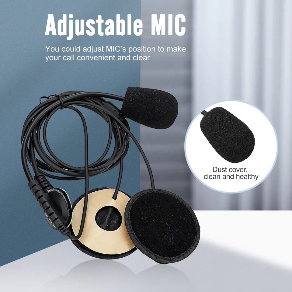 EHK010 Radio Accessories Motorcycle Helmet Headset 2Pin Finger PTT Dual Speakers