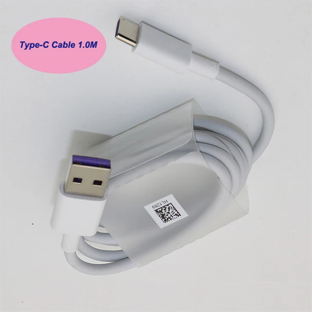 Huawei 4,5 в/5A супер кабель P20 mate 9/10/20 P10 plus pro honor note 10 view 20 10 usb type-C кабель супер зарядный шнур - Цвет: No Retail Packing