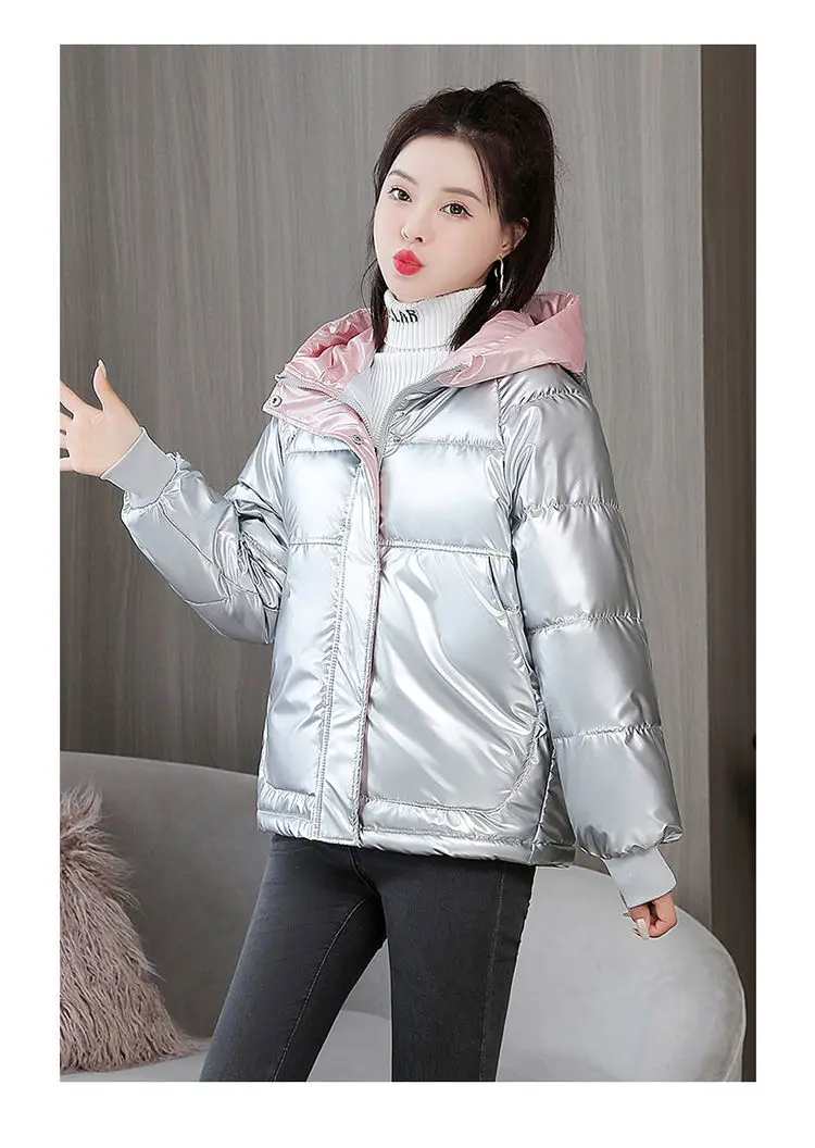 Winter Jacket Women 2021 New Glossy Down Cotton Coat Winter Warm Down Jacket Parkas Thick Warm Cotton-Padded Coat Outwear Female Winter Jacket Women 2021 New Glossy Down Cotton Coat Winter Warm Down Jacket Parkas Thick Warm Cotton-Padded Coat Outwear Female