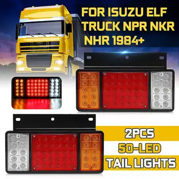 

For ISUZU Elf Truck NPR NKR NHR 1984-up Waterproof 2Pc 50LED 2V Pair LED Rear Tail Light Lamps Car Accessories
