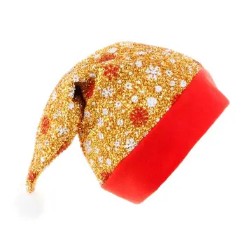 

4pcs Christmas Santa Claus Hat Unisex Xmas Snowflake Cap for Holiday Decoration