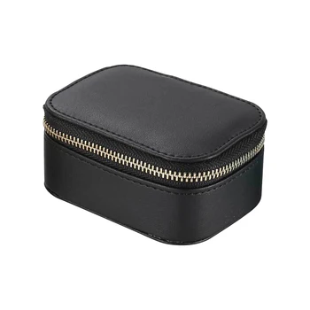 

Bracelet Organizer Jewelry Box Ring Necklace PU Leather Zipper Mini Travel Carring Storage Display Waterproof Desktop Solid Home