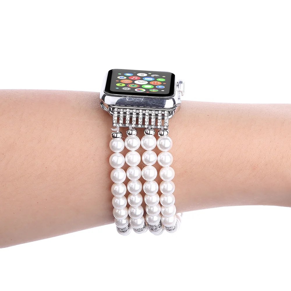 Жемчужный ремешок для Apple watch 38 мм 42 мм iwatch 4 5 ремешок 44 мм 40 мм многоцветный Браслет для Apple Watch 3 2 1 Аксессуары для часов