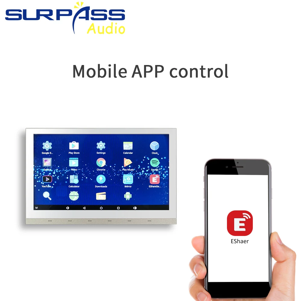 US $369.36 10 Touch Screen In Wall WiFi Bluetooth Amplifier Audio Big Power Class D Digital Stereo Android 51 Keypad Smart Home System