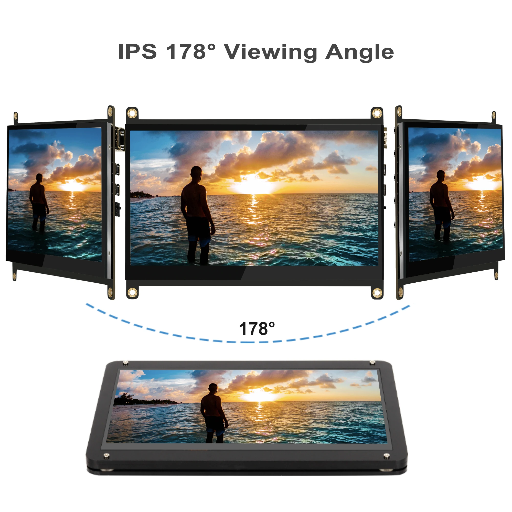 Polegada Raspberry pi Tela Sensível ao Toque 1024x600 Ips Tela de Exibição Hdmi Pequeno Monitor para Windows Rpi b Mais a Novo 10.1 - Imagem 3