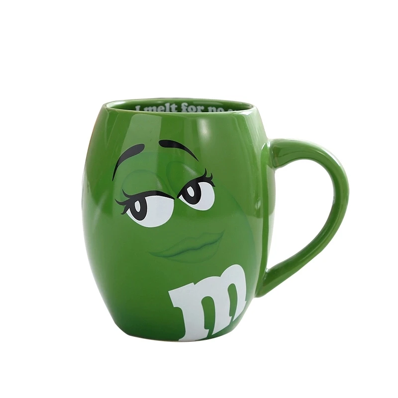 M& M кофейная чашка в зернах, молочная чашка y, мультяшная чашка с милым выражением, фирменные навальные напитки, рождественский подарок, креативная мультяшная чашка