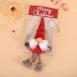 Рождественские на шнурке подарочные пакеты печенья Подарочная упаковка для конфет сумки Дерево Висячие украшения вечерние украшения