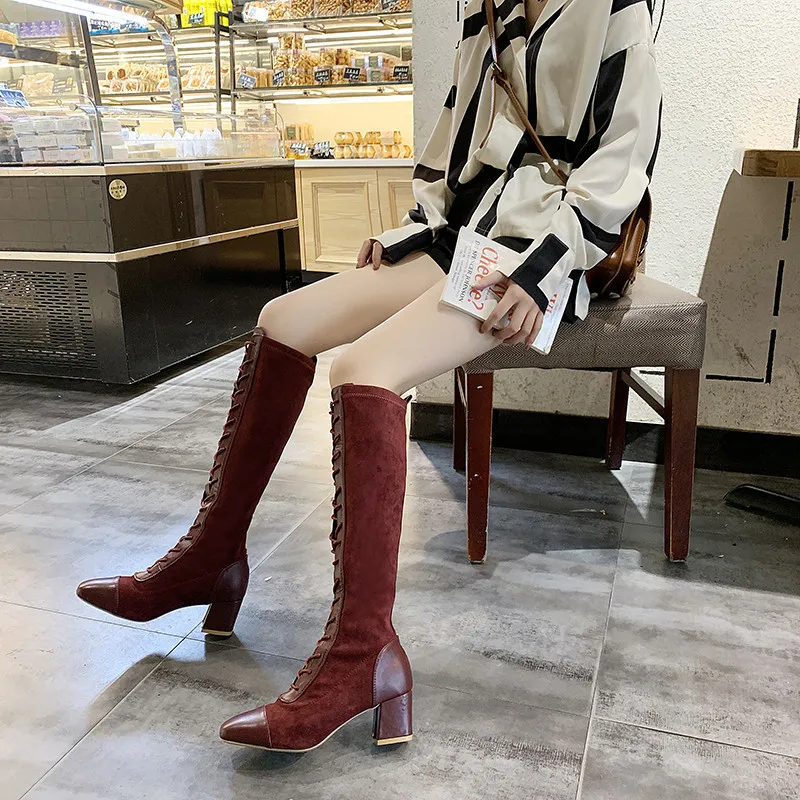 

Shoes New Style 2019 Trendy Shoes Martin Children Autumn & Winter Boots Women's England feng fang Boots Chunky-Heel Boots Ho