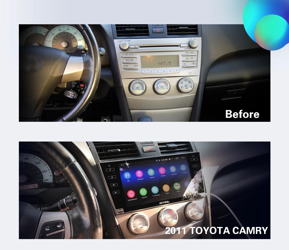 Cheap JOYING 4GB RAM 8 Core 9inch Android 8.1 Car radio with carplay Stereo Head Unit for Toyota Camry/Aurion 2007 2008 2009 2010 2011 2