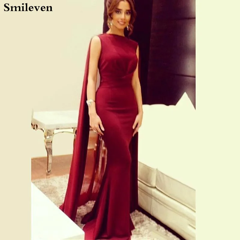 

Smileven Mermaid Evening Dresses With Shawl Evening Party Gown Custom Made Prom Gowns 2019