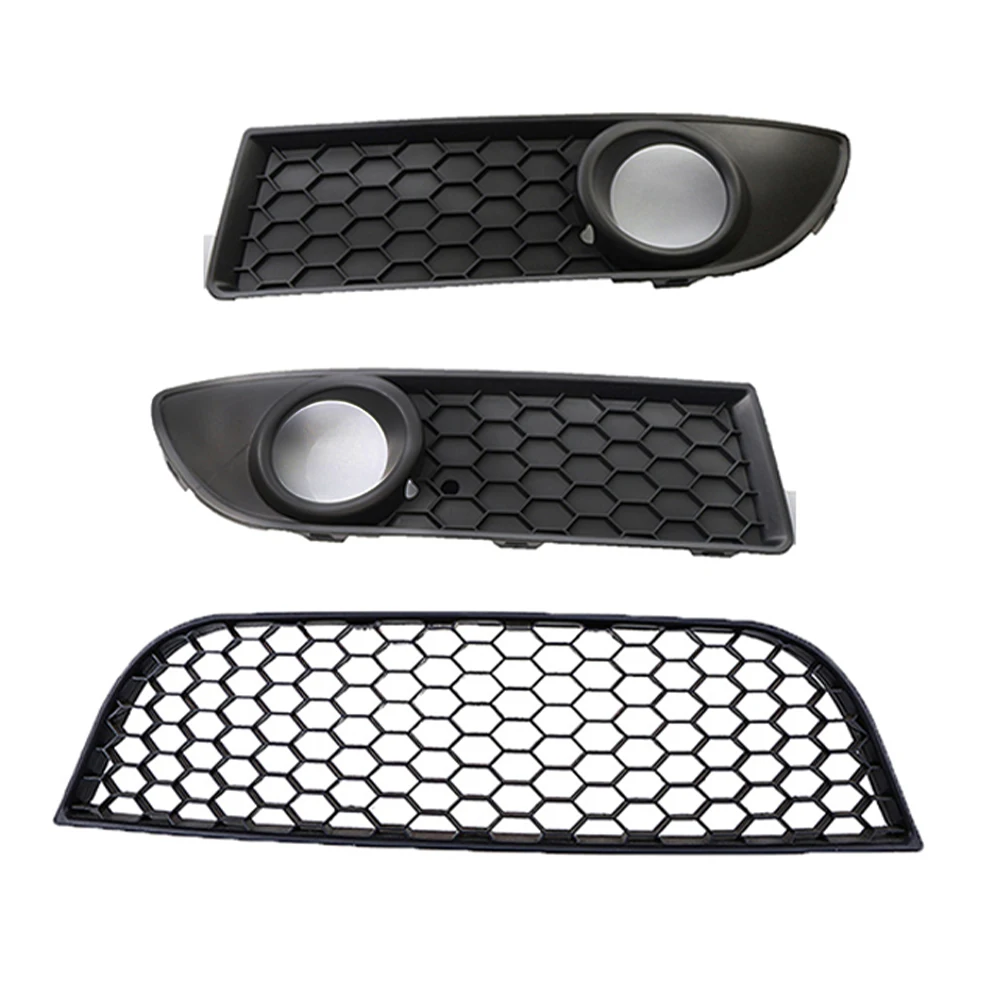 1 Pair Car Front Bumper Lower Fog Light Vent Grille Grill Cover Fit for VW POLO-GTI 2006 2007 2008 2009 MK4 9N3 ABS Black weathertech bug deflector