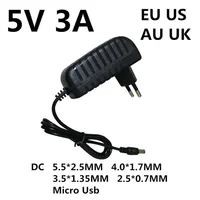1pcs DC 5V 3A 3000MA Micro Usb Ac/dc Power Adapter EU US AU UK Plug Charger Supply 5V3A For Raspberry Pi Zero Tablet Pc 1