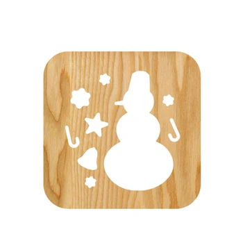 

3D LED Wooden Crafts Snowman Shaped Night Light Table Lamp Christmas Child Gift