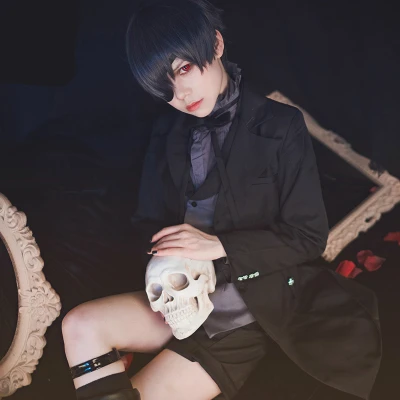 アニメ黒執事シエル ファントムハイヴコスプレ衣装悪悪魔ガールかわいいチャイルドかわいいロリータ黒のスーツかつら アニメ コスチューム Aliexpress
