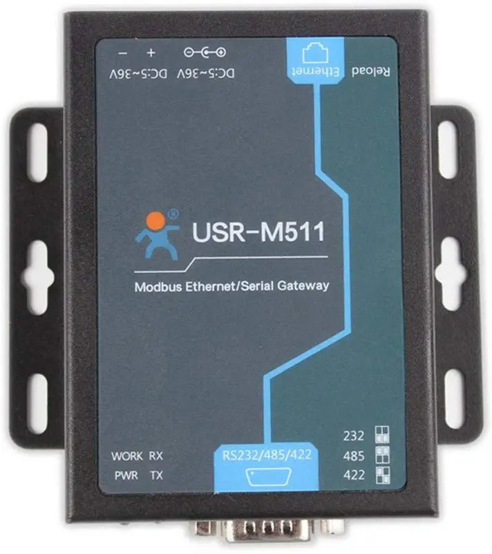 USR-M511RS232 RS485 RS422 Ethernet Modbus шлюз поддерживает Modbus RTU/ASCII к TCP Modbus Slave Master