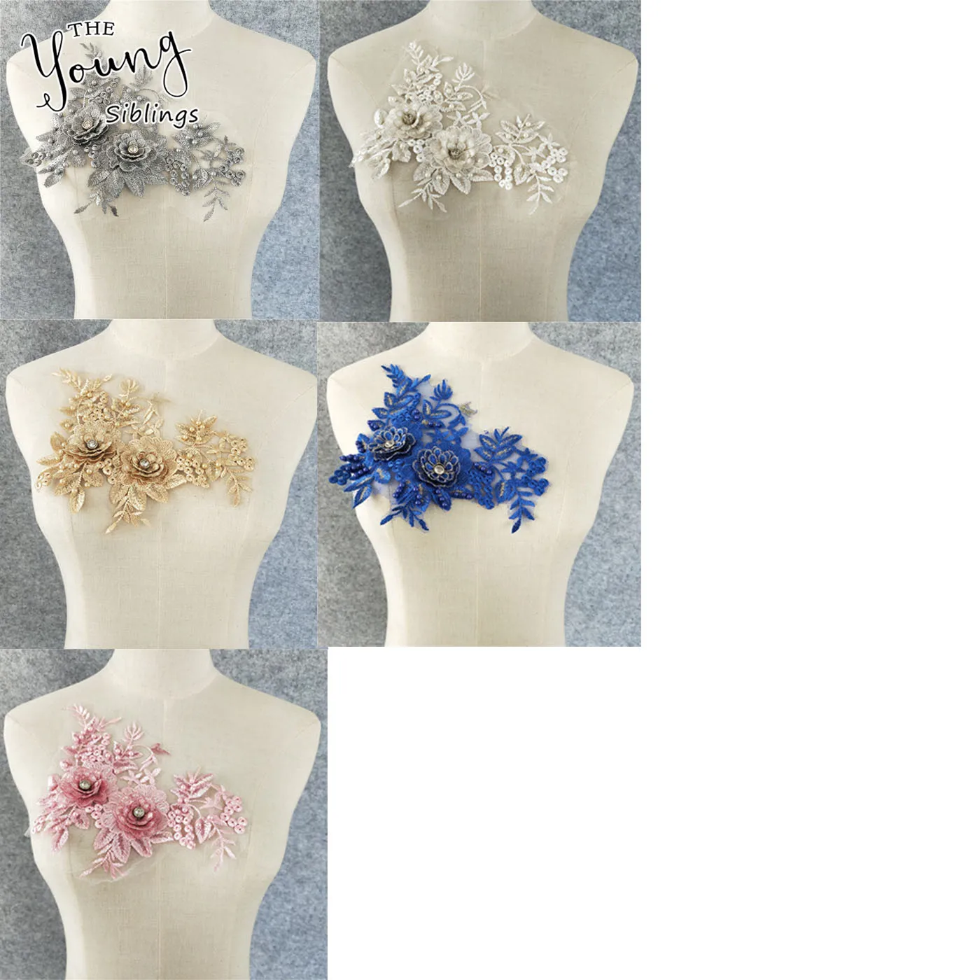 Вышивка высокого качества кружевной воротник жемчужные бусины 3D цветы отделка