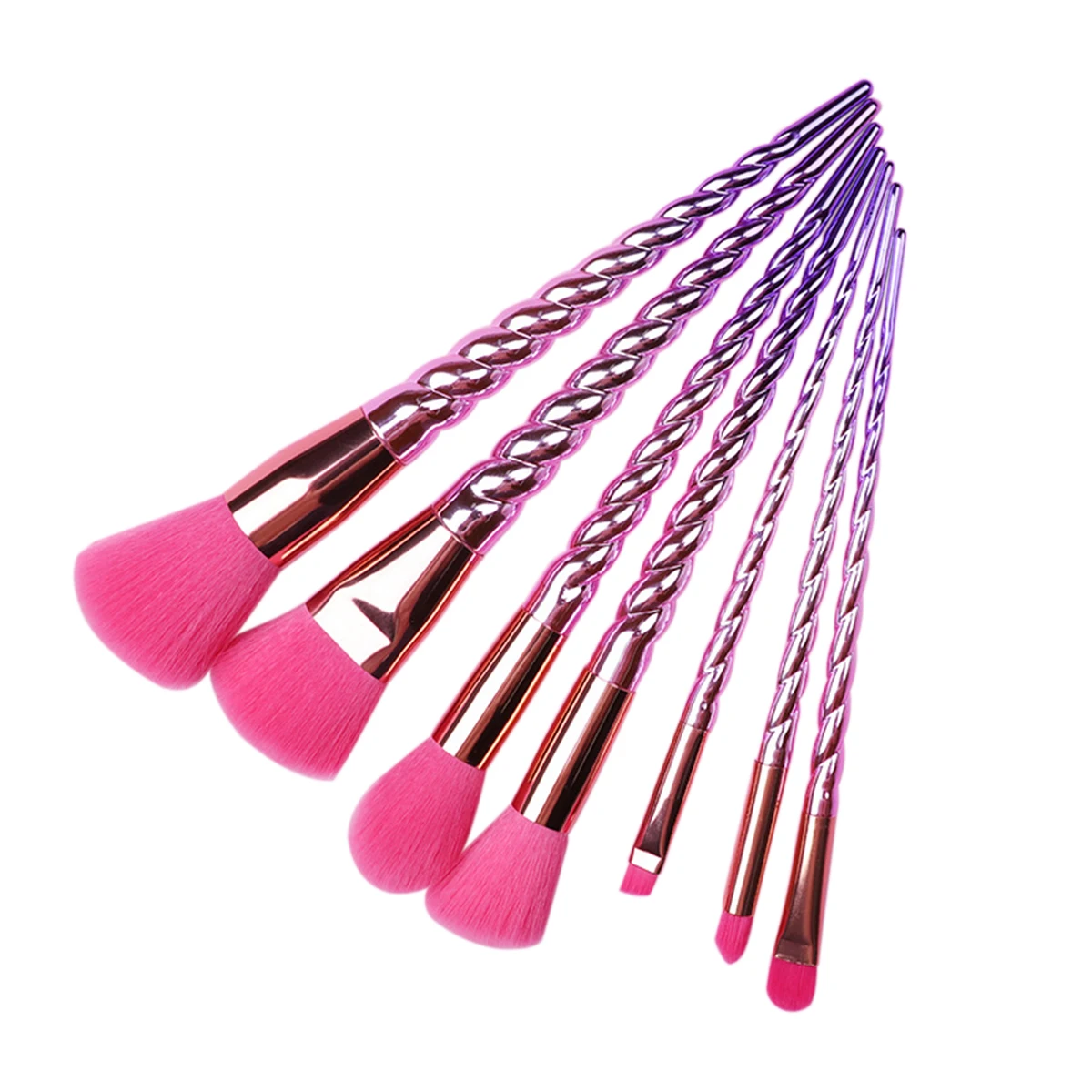 makeup brushes set 7 шт./компл. набор кистей для макияжа кисть для теней для век косметика, смешивание спиральная Косметика Макияж Металлические кисти косметические инструменты - Handle Color: makeup brushes set