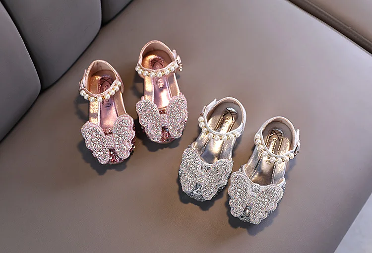 extra wide children's shoes 2021 Summer Children Princess Shoes Student Dance Shoes For Girls Sandals Kids Glitter Crystal Leather Shoes slippers for boy