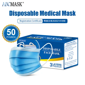 

Hot Sale Disposable medical Mask 3-layer Filtration surgical Face Mouth Masks Non-Woven Breathable Meltblown Cloth Face Masks