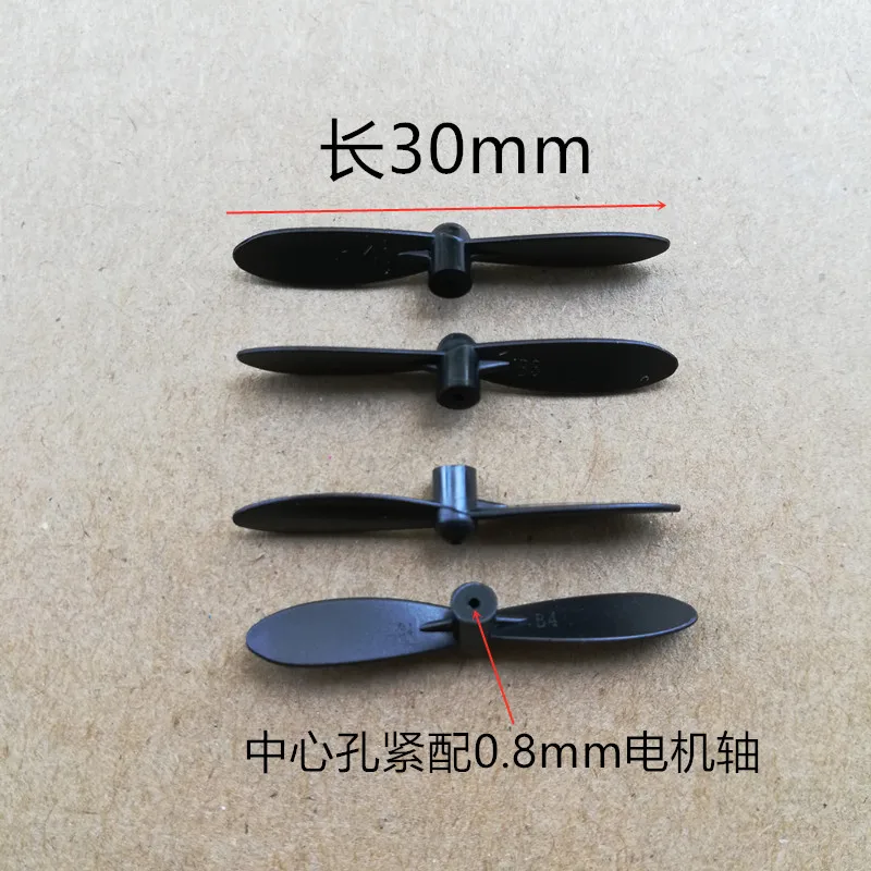 4PCS=2A+2B 3cm 30mm 0.75mm CX-10 CX-10A V676 Q4h111 WQ100 Propellers Main Blades Rc spare Parts Mini Quadcopter 3