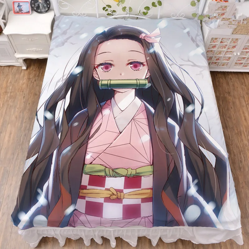 November update японское аниме демон Slayer: Kimetsu no Yaiba сексуальная девушка кровать молочное волокно лист и одеяло летнее одеяло 150x200 см