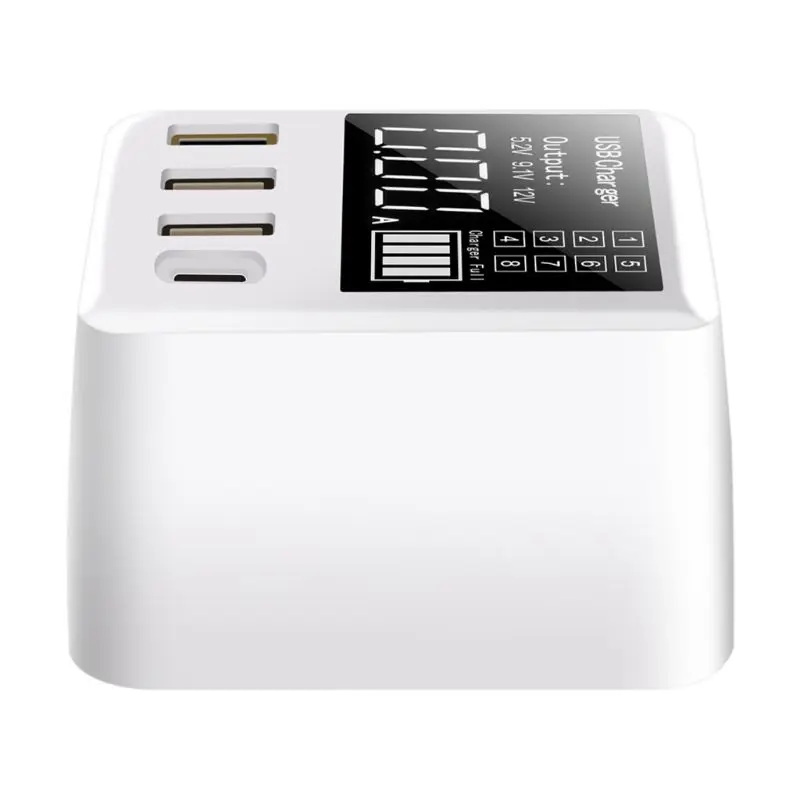 4 порта USB QC3.0 зарядное устройство концентратор Быстрая Зарядка Док-станция с светодиодный экран дисплея для мобильного телефона смартфон планшет ЕС США Великобритания штекер