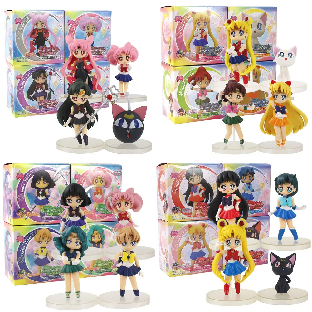 Anime Sailor Moon Jupiter Venus Artemis Set 4pcs Series 2 Toy Figure Doll New 