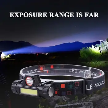 

Fishing Lights Miner'S Lamp 200m Black Flashlight Tool Motion ABS Durable Headlamp Outdoors LED Lighting Riding