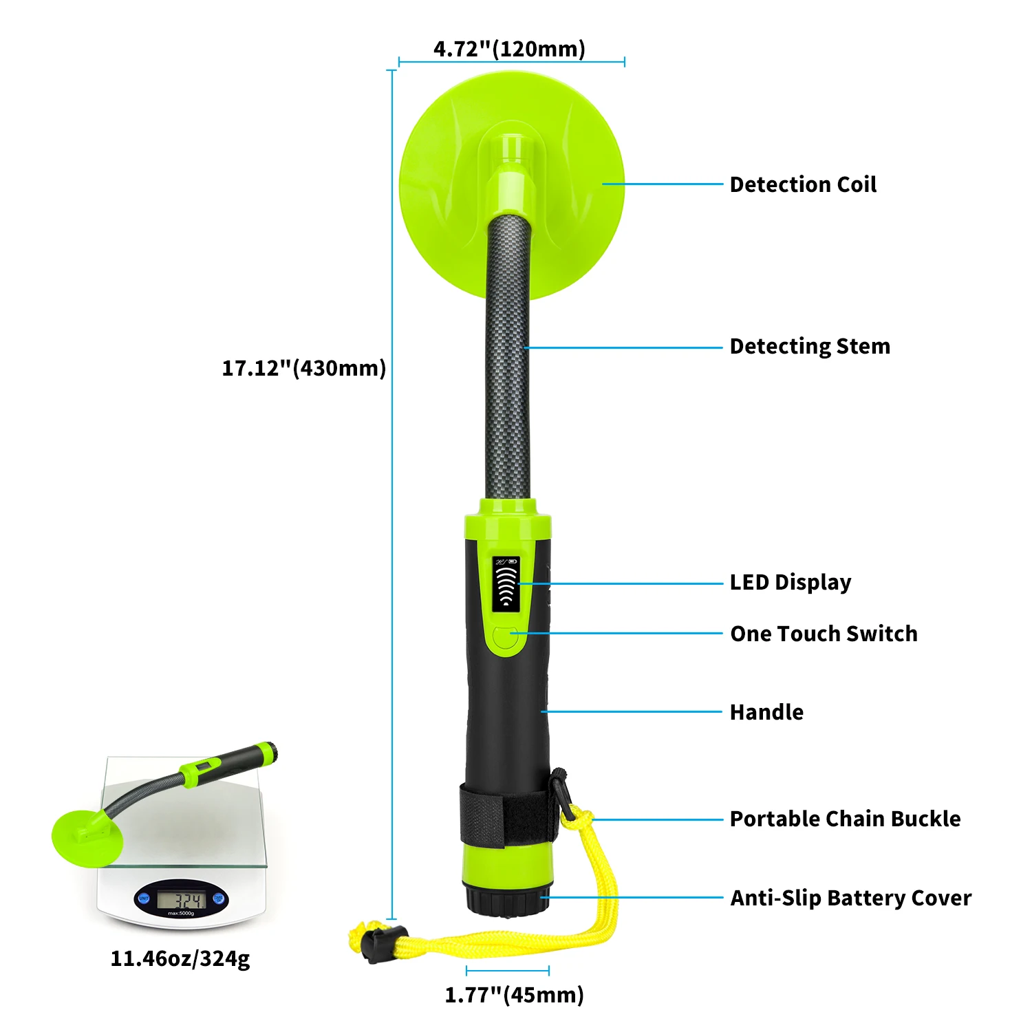 Metal Detector Pinpointer IP68 Fully Waterproof Underwater Metal Locator 360 Degree Handheld  Search Pin Pointer Vibration Bar 2
