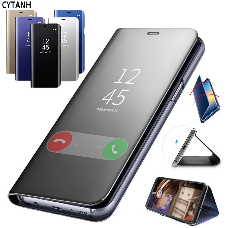 Умный зеркальный флип чехол для Huawei P30/P30 Pro/p30 Lite кожаный телефона Роскошный