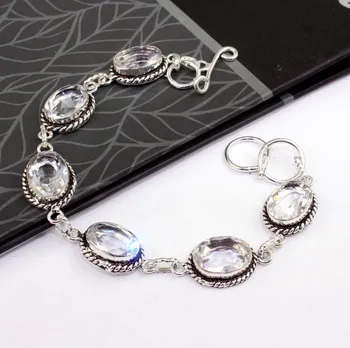 

White Topa Bracelet, 23 cm, B0327