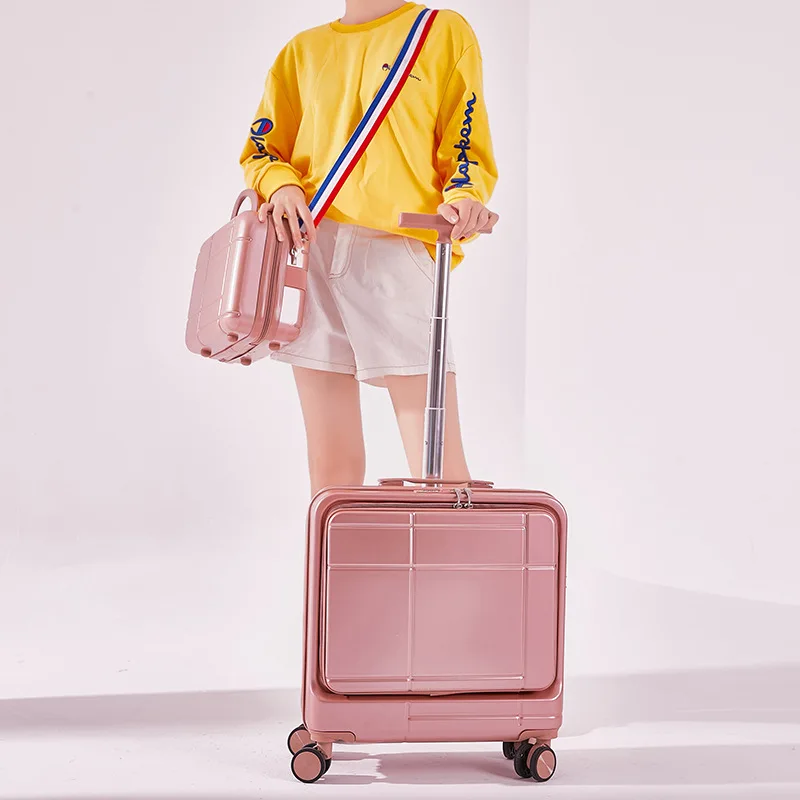 18inch Carry Ons Luggage Set Women Travel Suitcase On Wheels Cabin Trolley  Luggage Bag With Laotop Bag Innovative Suitcase Case - Luggage Sets -  AliExpress