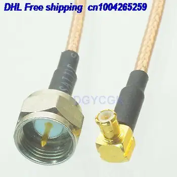 

DHL 50pcs F TV male plug to MCX male plug right angle RG316 Jumper pigtail 6" cable 22j