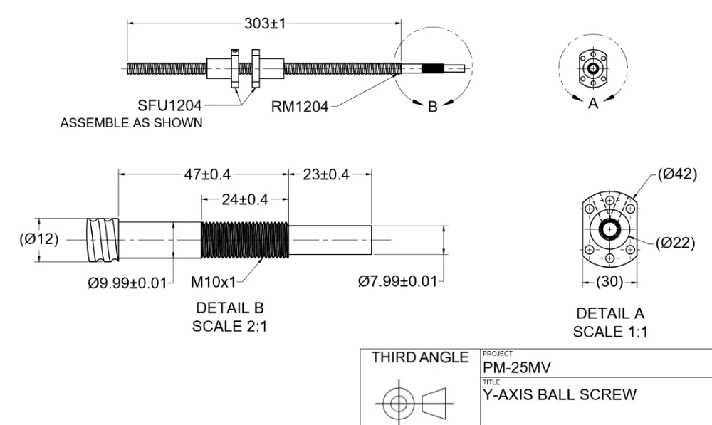 balls crews machined as drawings PM-25MV cnc conversion kit precision matthews