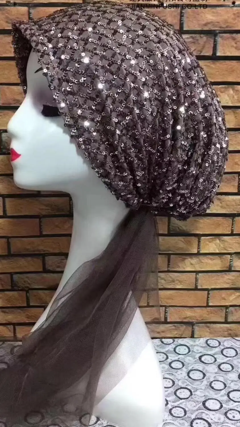 5 ярдов африканская кружевная ткань Высокое качество черные блестки квадратный узор кружевная ткань, кофе свадебный платок кружевная ткань