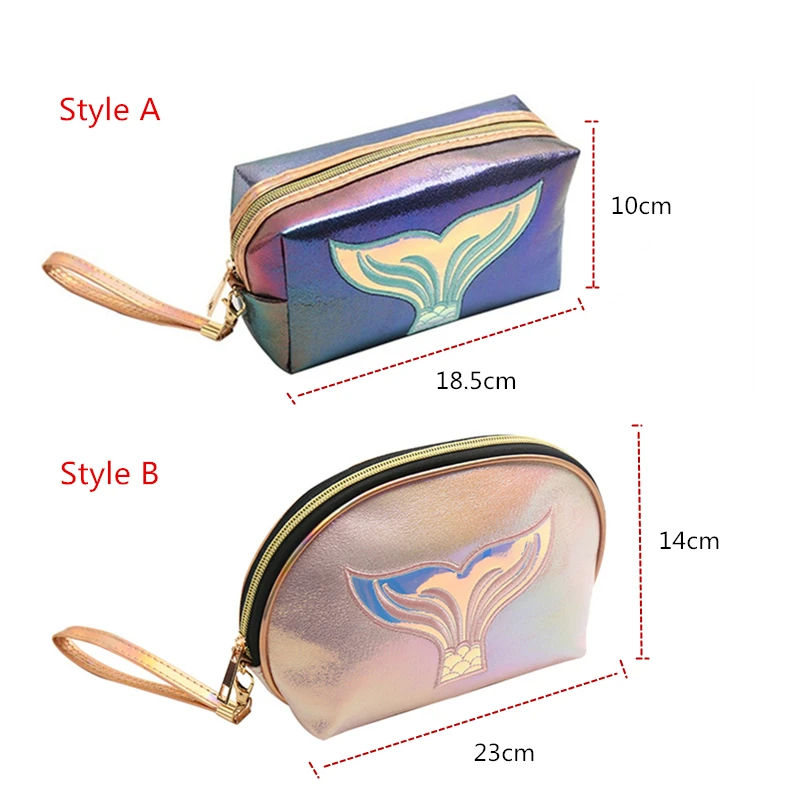 Girl Makeup Bag Colorful Mermaid Tail Cosmetic Bag Organizer Make Up Case Beauty Pouch Lipstick Bag PU Beautician Toiletry Bags