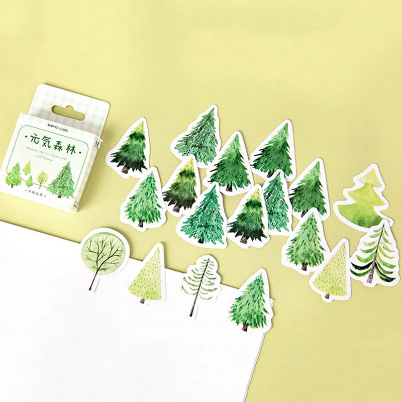 45 шт./кор. GreenTree Стикеры s лесные наклейки Бумага клей Стикеры для детей DIY Декор Скрапбукинг дневник принадлежности для альбома