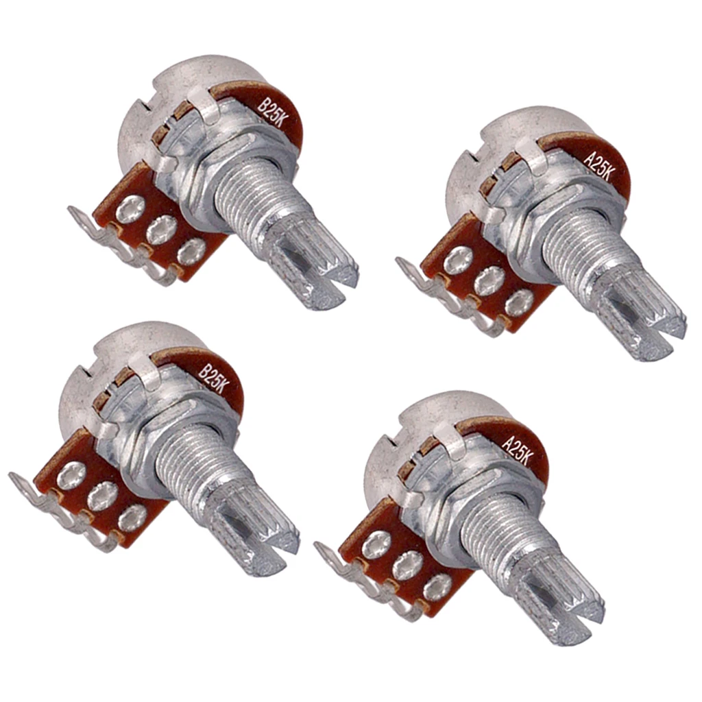 25K, Guitar Bass Split Shaft Potentiometer for Volume or Tone